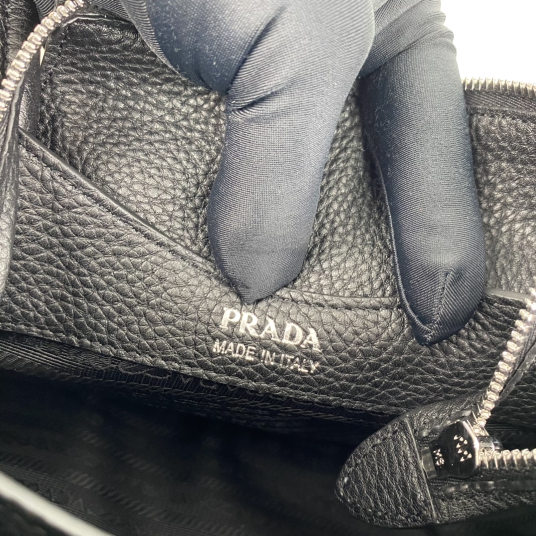 Prada Small Leather Shoulder Bag Handbag Black 1BC145